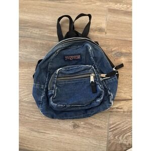 Vintage Y2K JanSport Mini Backpack Small Jean Daypack Micro 3 Pocket